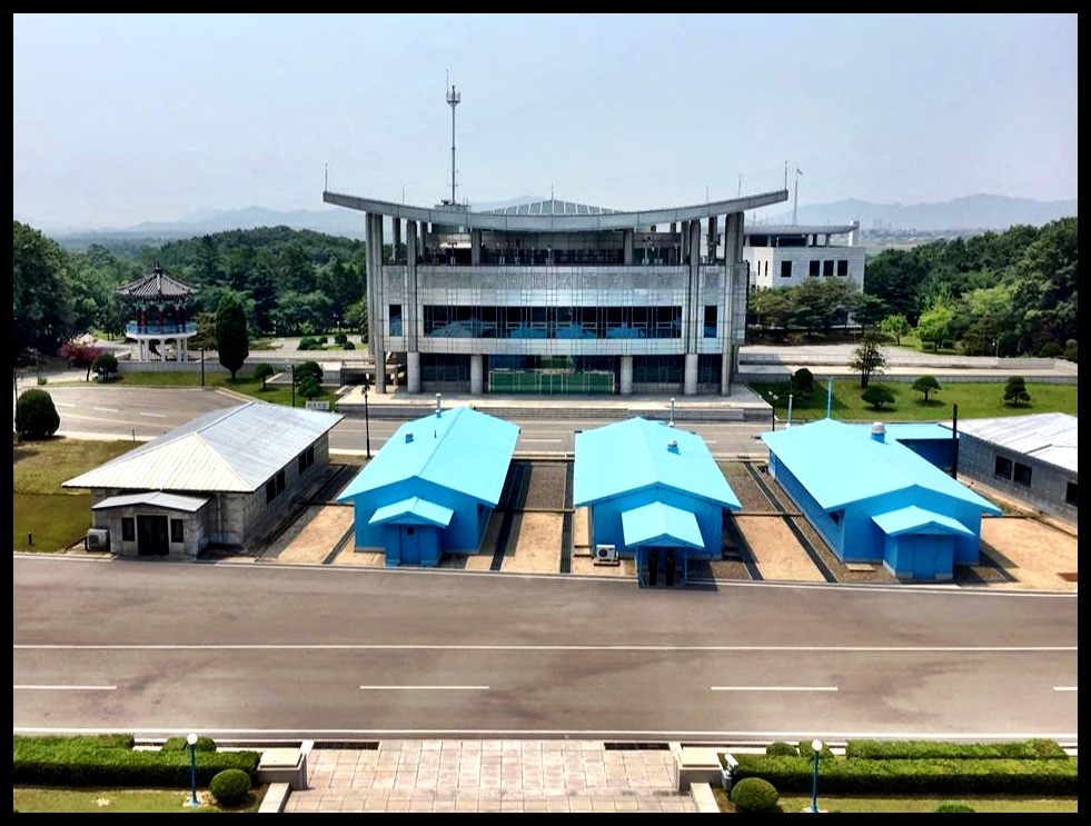 Die DMZ, oftewel die gedemilitariseerde sone tussen Noord- en Suid-Korea.